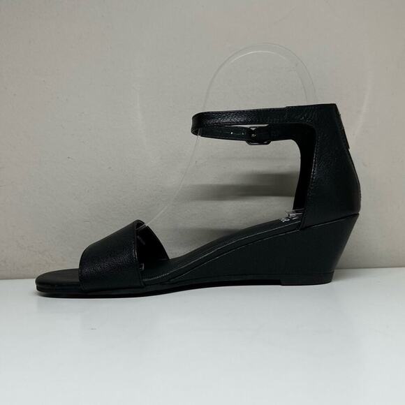 NWOB | Eileen Fisher | Mars Ankle Wedge Sandal | Black | Size 6 & 9.5 - Picture 4 of 16